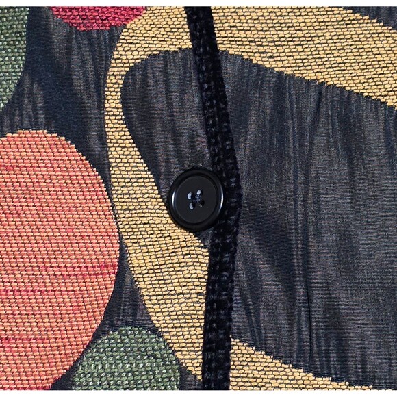 KHANGURA Tapestry Jacket Multicolor Print One Button Sz Small Fallcore Autumn - Picture 5 of 9